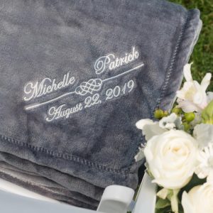 Mink Touch Fleece Blanket Embroidered: Cinder