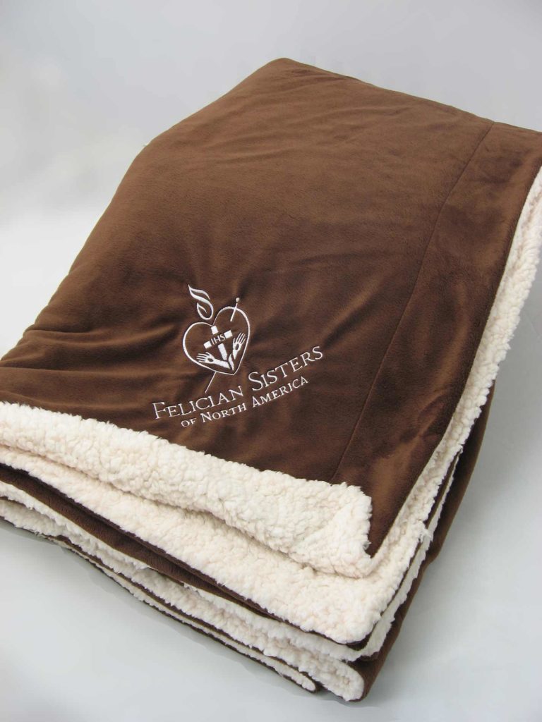 Sherpa Blanket Embroidered Fleece Blankets NorthEast Fleece Co