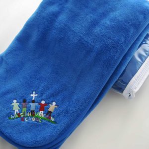 Coral Blanket with Embroidery